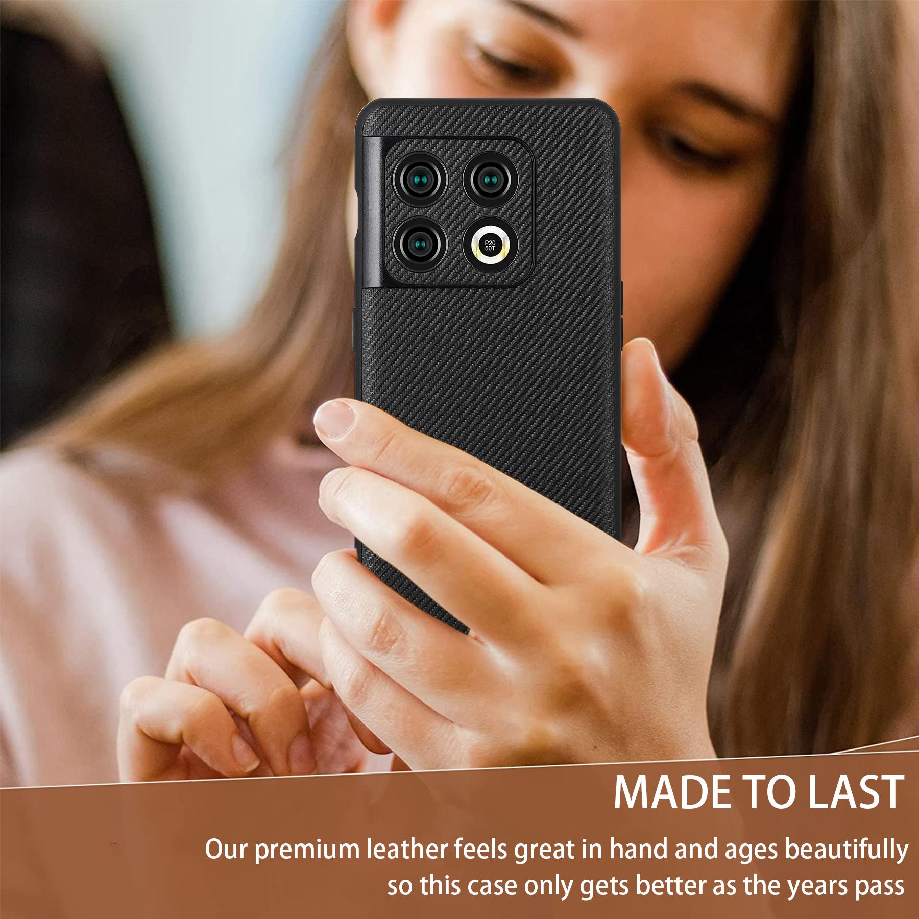 

VILI TC Series for OnePlus 10 Pro 5G Shockproof Case Phone Back Cover Textured Leather Coated TPU Phone Case A