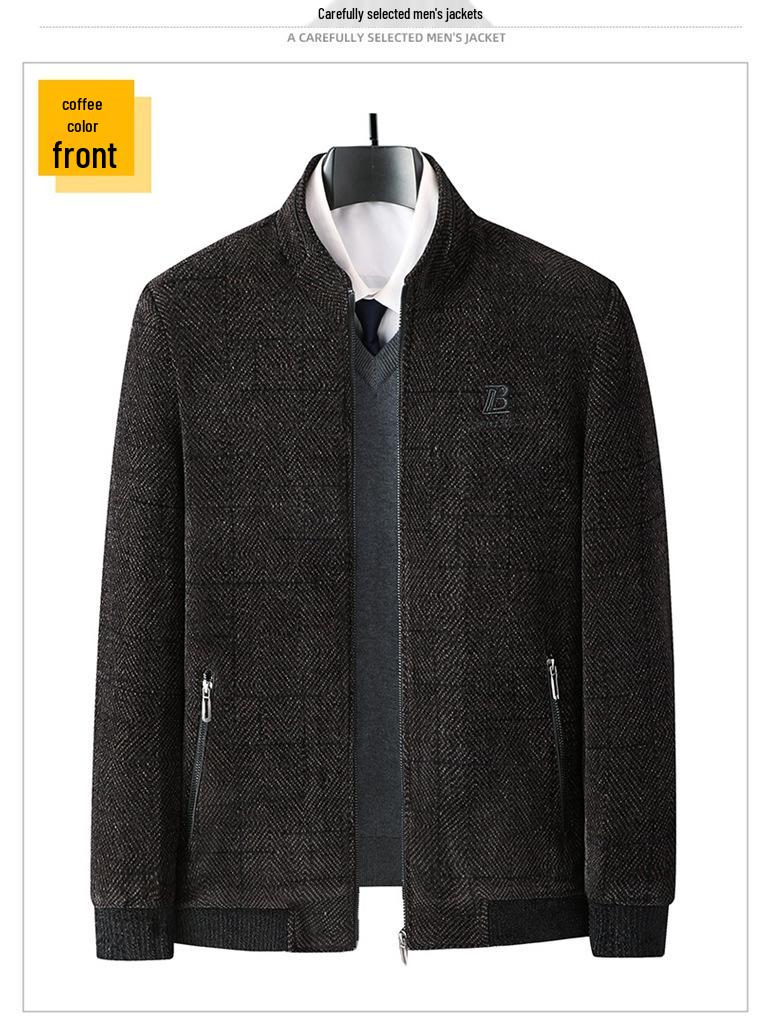Dad’s Chenille Cotton Jacket - Middle-aged Men's Winter Coat with Velvet Lining