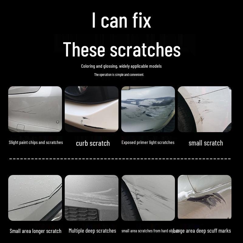 Universal Car Scratch Repair Cream for Paint Surfaces - Removes Scratches and Scuffs On Black and White Cars