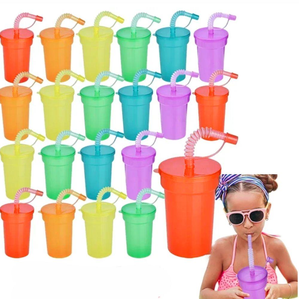 

6pcs Colourful Straws Cup Reusable Drinking Cup Durable Sipper Cups Kids 6pcs