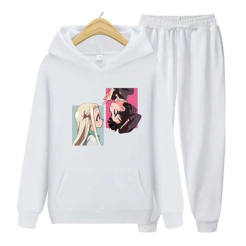 Anime Jibaku Shounen Hanako kun Bluzy+Spodnie Zestaw Dwuczęściowy Anime Damskie Bluzy Dresy Spodnie Jogger Ubrania