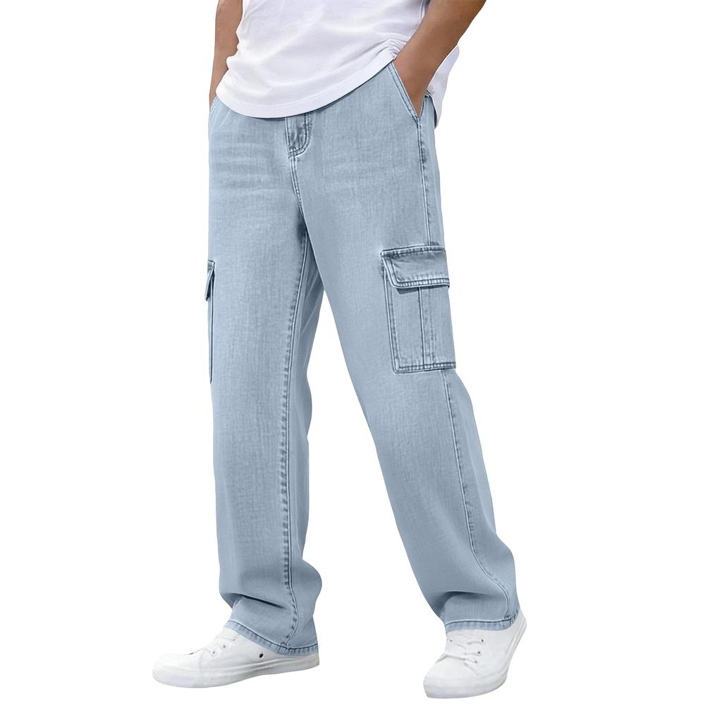 Men's Color Casual Jeans with Pockets for Everyday Wear