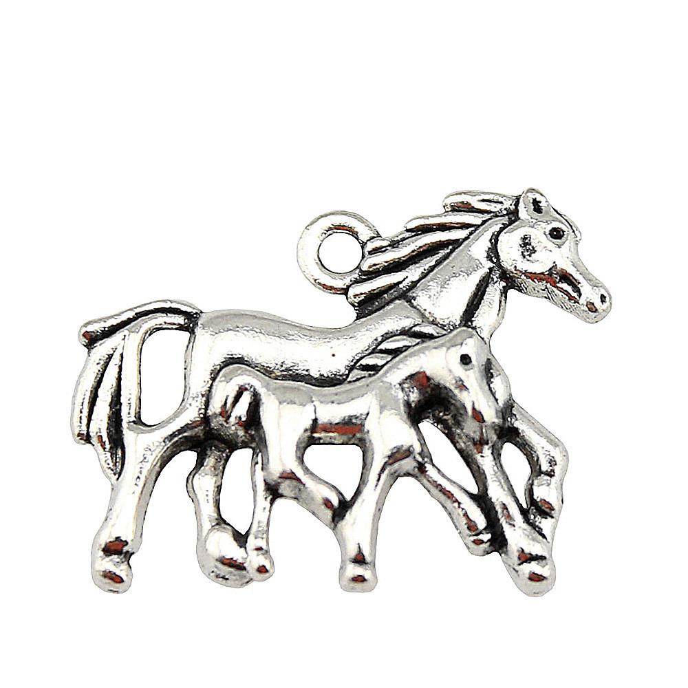 Antique Horse Pendants Metal Animal Charms For DIY Jewelry Handmade Craft Supplies