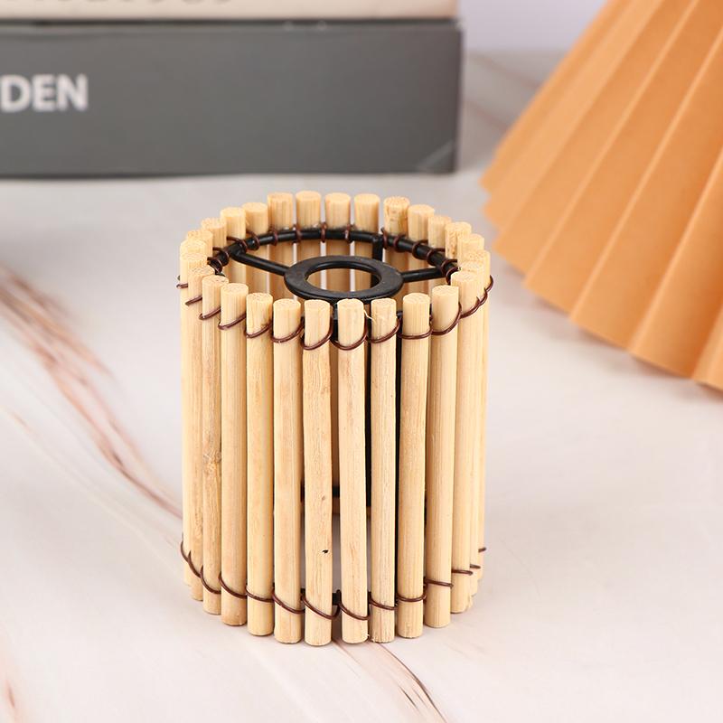 Piccolo paralume in bambù, paralume vintage, copri lampada a sospensione, accessorio decorativo per la luce