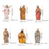 Christmas Nativity Figurines Holy Family Figure with Donkey Nativity Figure,Table Ornament Religious Christmas Decors