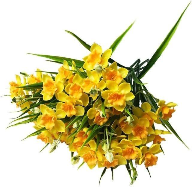 Artificial Flowers Narcissus Silk Bridal Bouquet Wedding Wreath Outdoor Garden Festival Home Room Vase Table Diy Gift Decoration