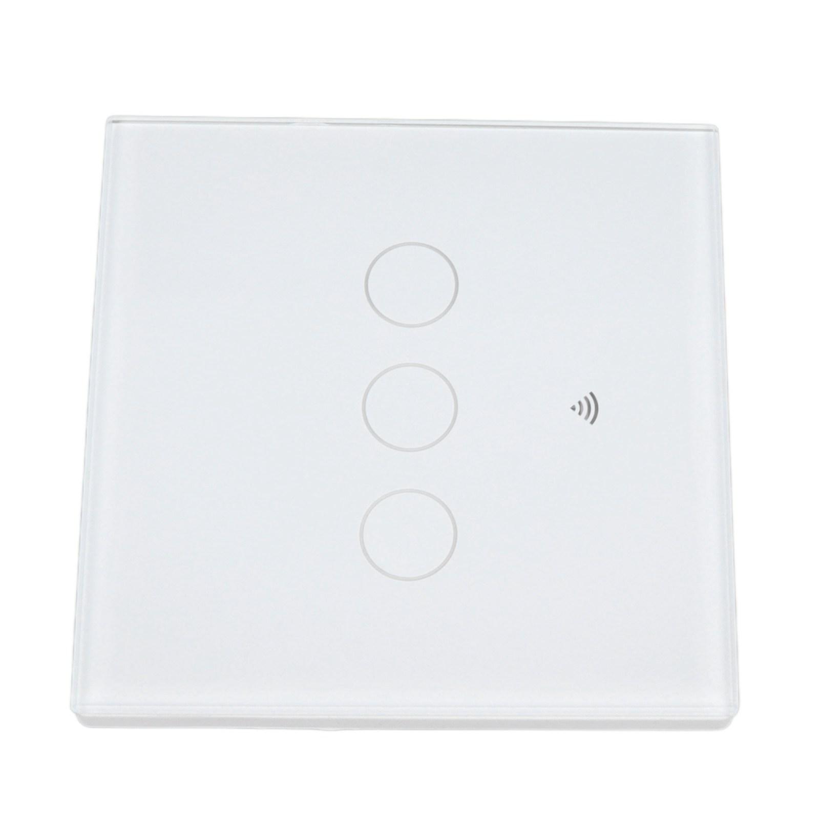 

Умный WIFI выключатель 3-клавишный тип 86 настенный сенсорный выключатель с панелью из закаленного стекла