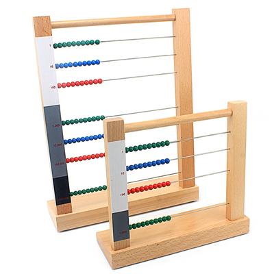 Montessori-Mathematikspielzeug aus Holz für Kleinkinder, Perlen, Abakus, Rechenregal, Cent, Zehn, Hunderte, Tausende, Perlenspielzeug für Kinder, Jungen und Mädchen