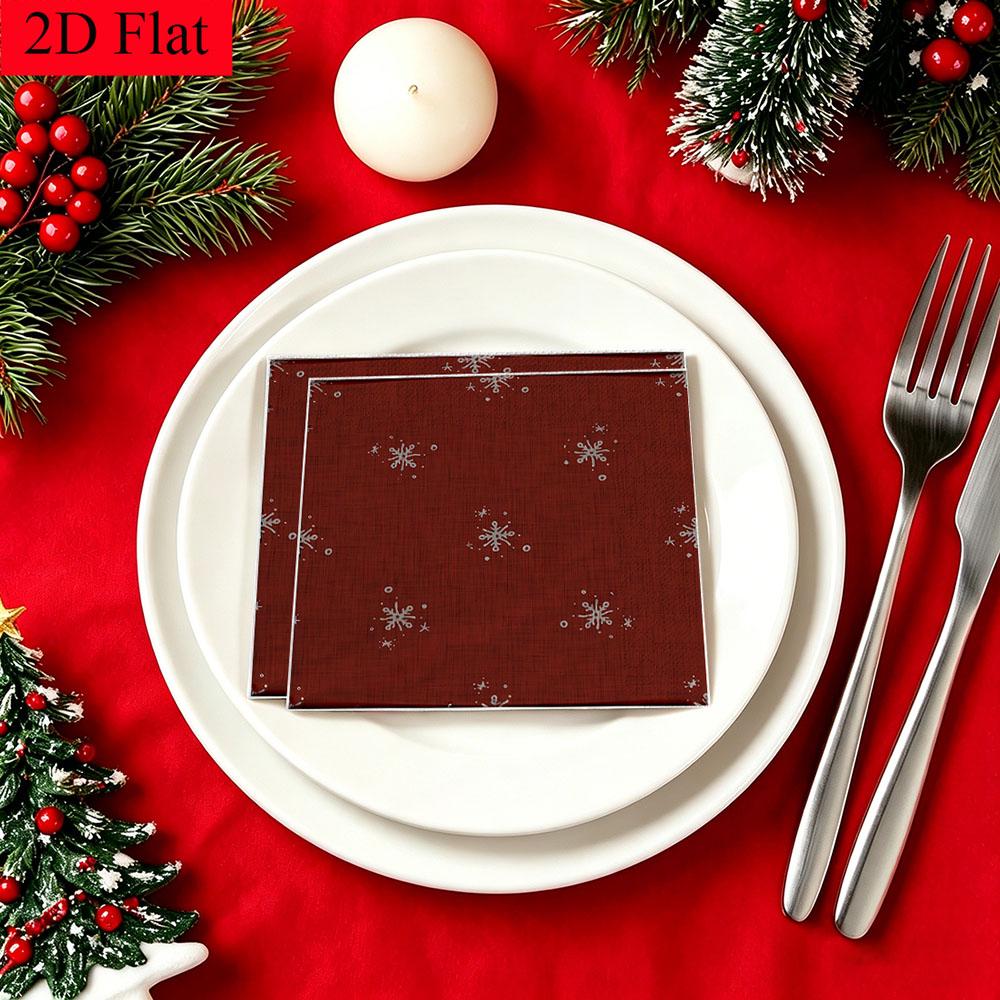 20pcs Disposable Napkins with Snowflake Pattern Print for Wedding,Parties,and Daily Use for Thanksgiving Fall Christmas Table Decoration