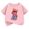 Short Sleeve Streetwear Bear Design Y2k T Shirts Hip Hop Kids Childrens Tshirt Boys Girls Summer Spring Casual Top Tee Shirt
