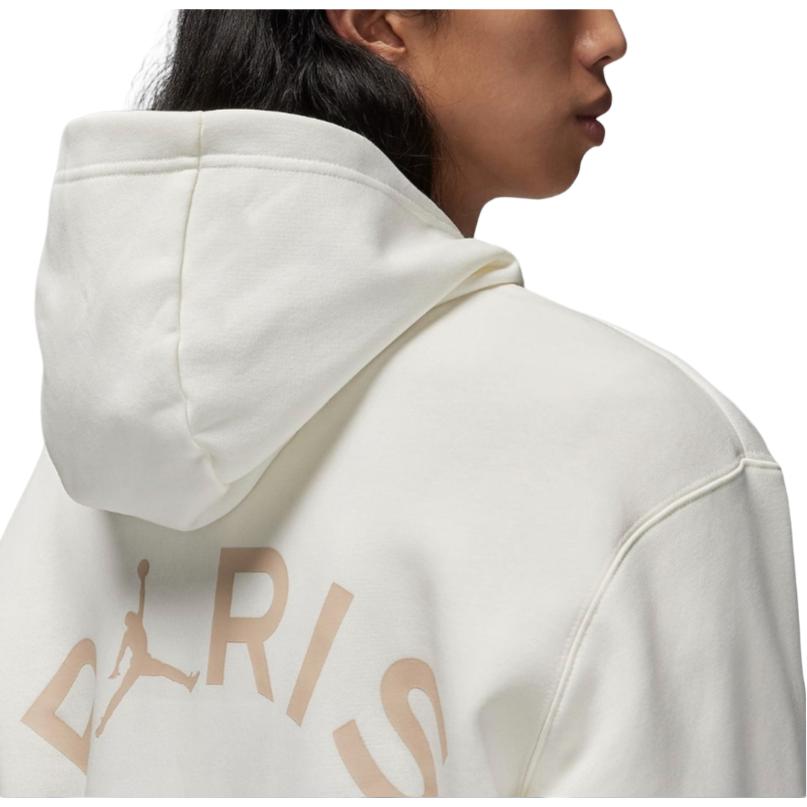 Jordan X PSG Collaboration SS24 Paris Saint-Germain Solid Color Hooded Fleece Sweatshirt Men Sweatshirt Sail-White FN5327133