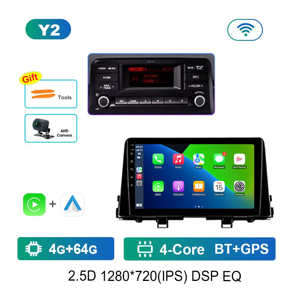 For KIA Morning 3 Picanto 2017 - 2020 Android Auto Car Video Multimedia Player Split Screen Carplay Bluetooth WiFi Navi GPS 4G