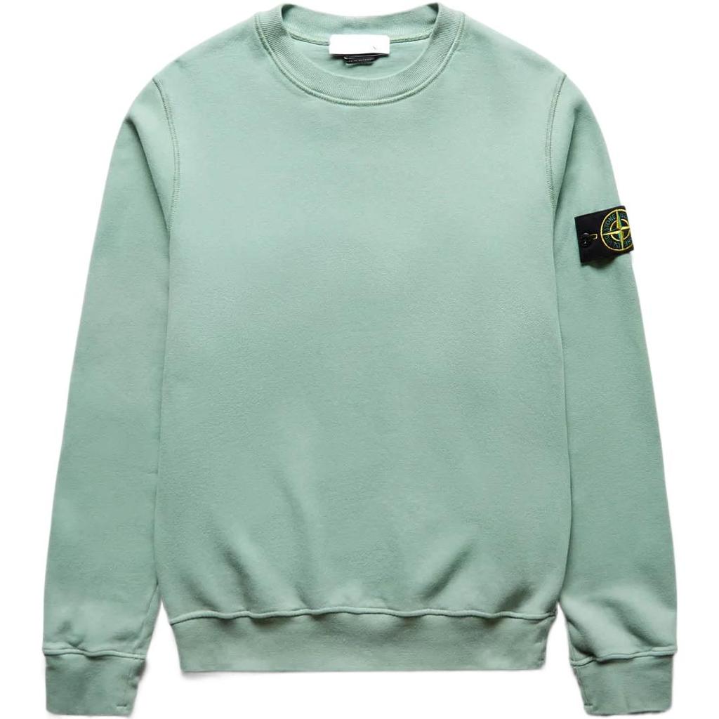 Stone Island Logo Patch Sweatshirt Green Men Tops 771563020-V0055