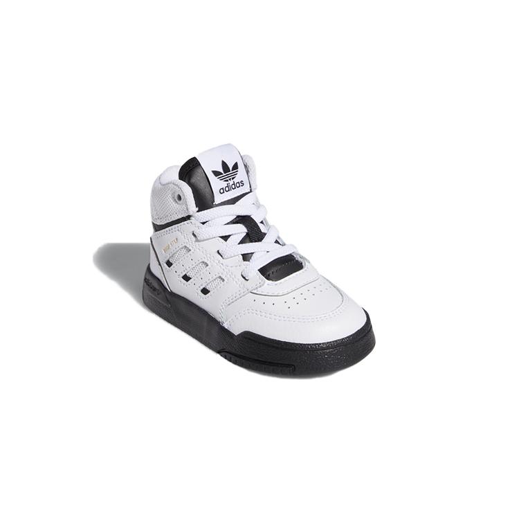 adidas Originals Drop Step Slip Resistant And Breathable High Top Toddler Shoes White Black Infant And Toddler FV5159