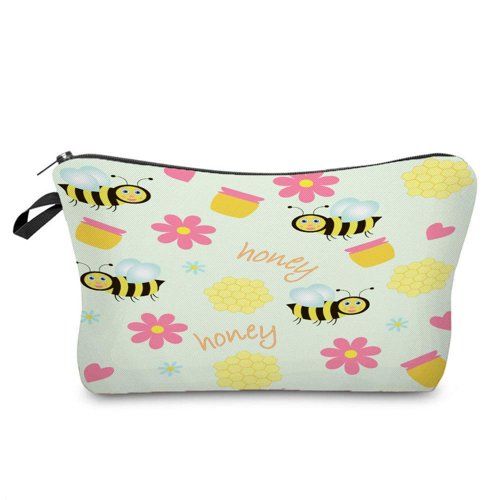 Women Flower Print Cosmetic Bag Toiletries Organize Travel Storage Case 6667