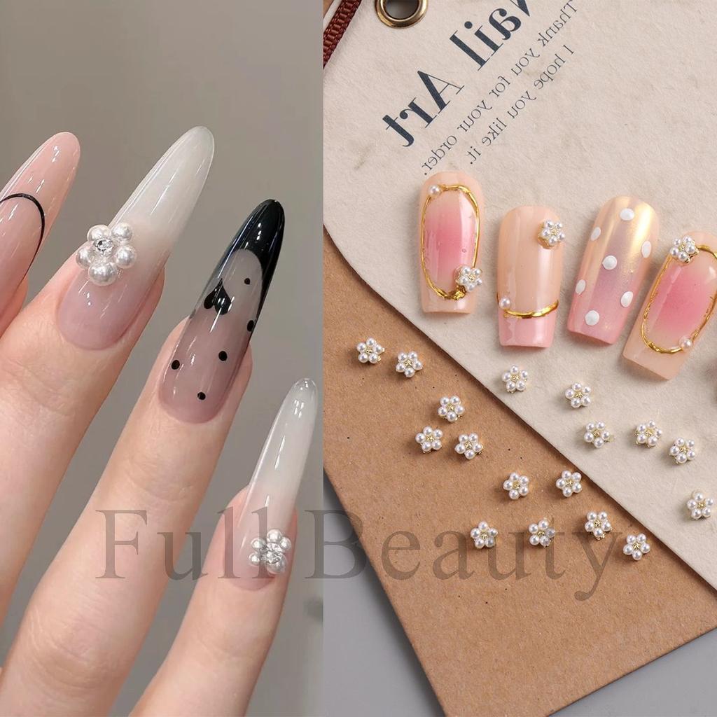 New Nail Art Jewelry Light Luxury Three-dimensional Mini Pearl Flower Mixed Small Flower Jewelry