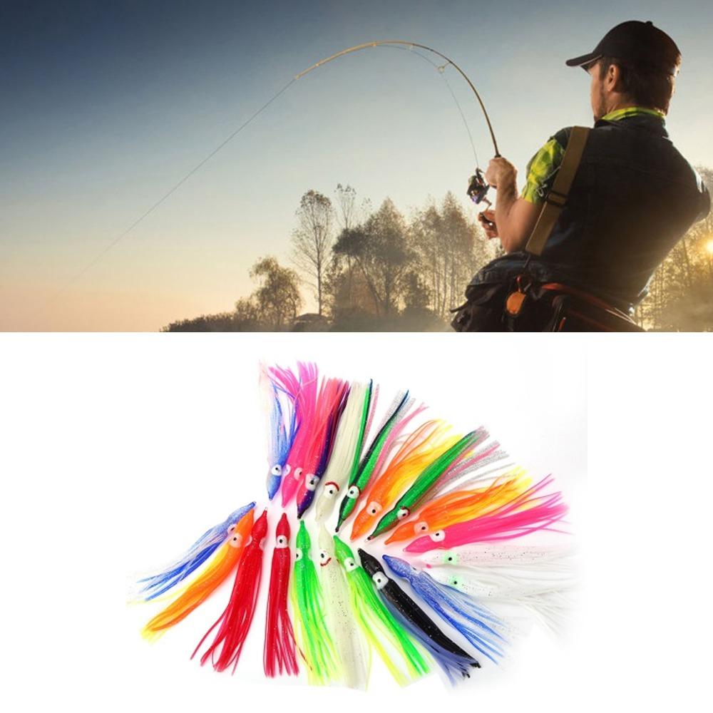 50PCS Soft Squid Skirt Bait Mixed Color Saltwater Fishing Lures Sea Fishing Lures  Saltwater Fishing