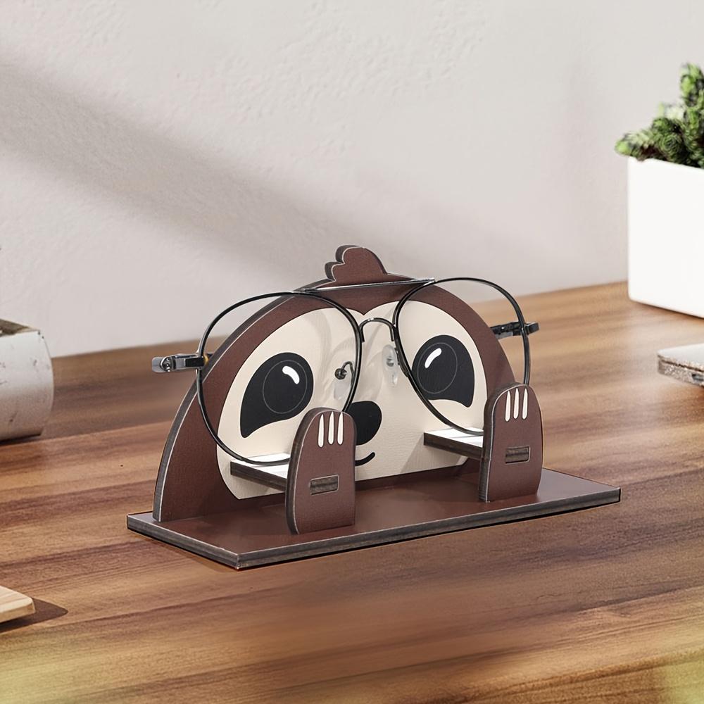 A Stylish Wooden Sloth-Shaped Eyeglass Frame a Detachable Desktop Fashion Eyewear Holder Designed for Women Perfect for Displaying Fashionable Glasses