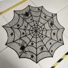 Black Circulars Table Cover Tabletop with Unique Spiderweb Pattern for Modern Dining  Table Toppers Home Textiles