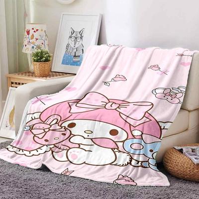 1 Stück My Melody Hello Kitty Decke Leichte Flanell-Kuscheldecke für Sofa Bett Reise Camping Wohnzimmer Büro Couch Stuhl