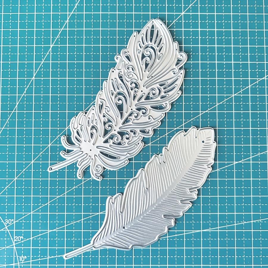 2pcs Feathers Metal Die cutting Dies For DIY Scrapbooking Photo Album Decorative Embossing Folder Stencil Die Cut