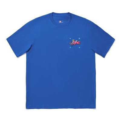 T-shirt Sportif Décontracté Manches Courtes Col Rond Uni Unisexe Série Heartbreaker Collaboration Li Ning X Icecream Bleu Clair AHSU733-5