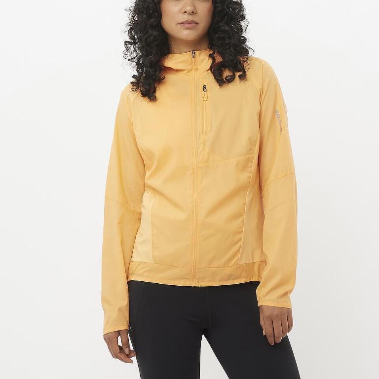 SALOMON Bonatti Cross Wind Stylish Minimalist Windbreaker Jacket Women Jacket Warm-Apricot C24177