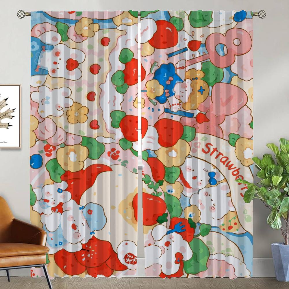 Söta Gardiner Barnrum Avdelningsgardiner för Sovrum Vardagsrum Gardiner Rullgardiner Halloweendekoration Kök Mörkläggning