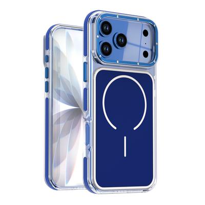 Luxury Two Tone Border Clear Strong Magnetic Phone Case for IPhone 17 Air 16 15 14 Plus 13 12 17 Pro Max For Magsafe Cover