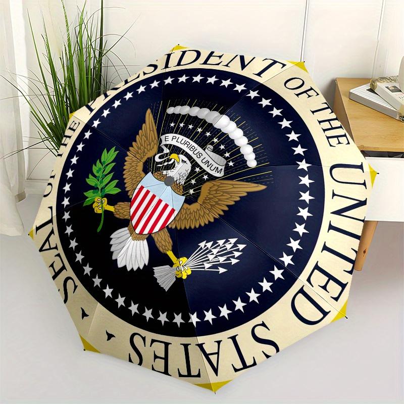 Official Presidential Seal Umbrella, Portable 3-Fold Umbrella for Men & Women,Christmas Gift ES343