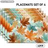 4/6pcs, Multicolor Maple Leaf Pattern Placemats, Autumn Theme Design, Suitable for Indoor/Outdoor Party Restaurant Decoration, Kitchen Table Decor, Ho