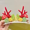 2pcs Cute Christmas Antler Whimsical Design Reindeer Horns Mushrooms Fluffy Perfect Festive Hair Accessory Holiday Cheer Vibes