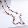 JMXD-120CM Long Shell Bead Crystal Necklace Hand Woven Colored Long Sweater Chain Candy Color Pearl Necklace