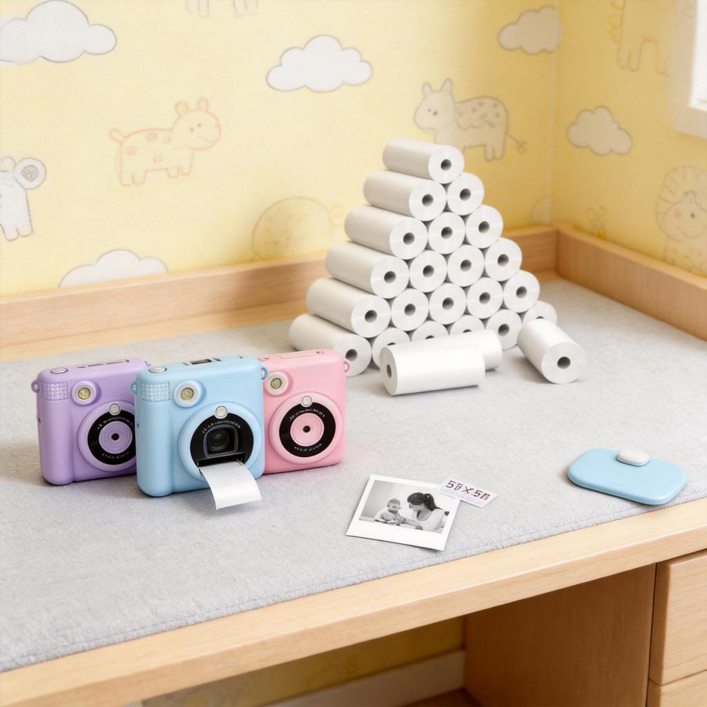 Durable Thermal Photo Paper for Children's Meow Meow Camera - 57x25 Instant Sticker Paper