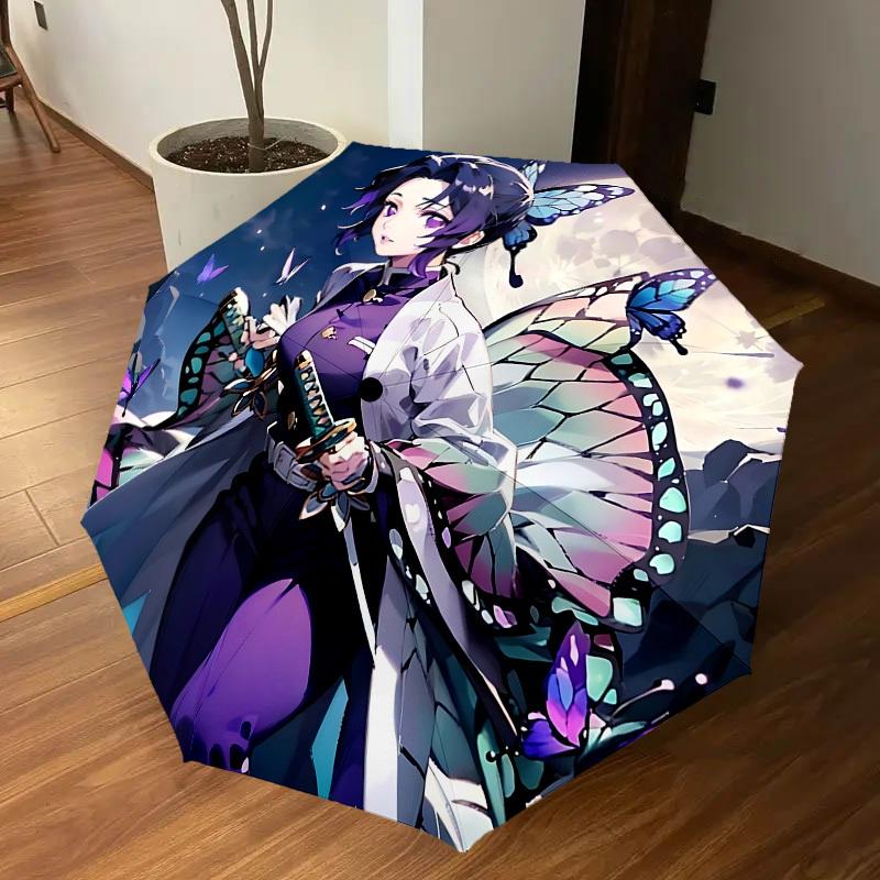 1PC Butterfly Wings Automatic Open/Close Umbrella with Windproof, 8-Rib Sturdy Canopy, Durable Ribs, Fashionable Design, 1313A