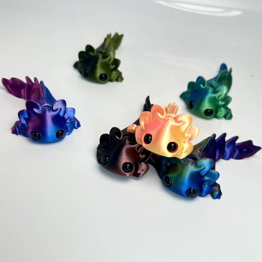 8pcs Colorful 3D Printed Salamander Creative Desk Decoration Salamander Figurine Desk Decoration
