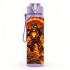 1PC Lava Fire Demon Monster Pattern 750ml Color Plastic Sports Water Bottle Leakproof Flip Straw Lid Suitable for Sports Office Home Use
