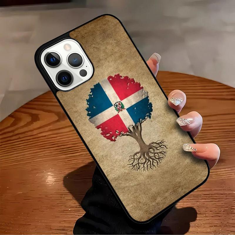 Dominican Republic Flag Back Phone Case For iPhone 17 Air 16 15 14 13 12 11 Pro Max Max Plus Bumper Case Cover