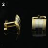 Men's Frosted Silver Gold Plated Cufflinks Tie Bar Clasp Clip Set Business Gift