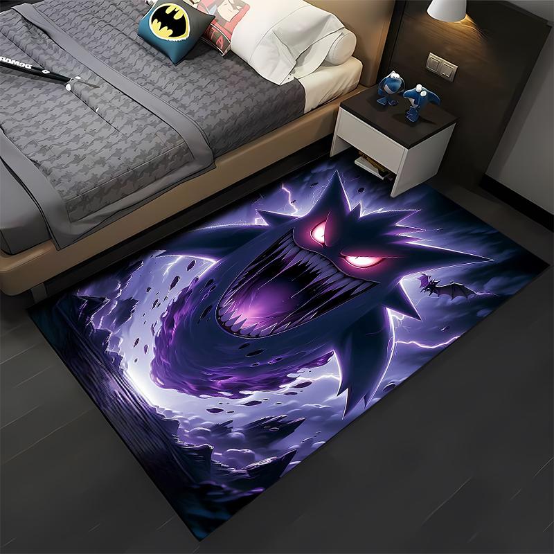 Pokemen Gengar Cartoon Pattern Living Room Bedroom Carpet Bedside Floor Mat 15 Sizes Kid's Room Cloakroom Play Mat Area Rug Gift