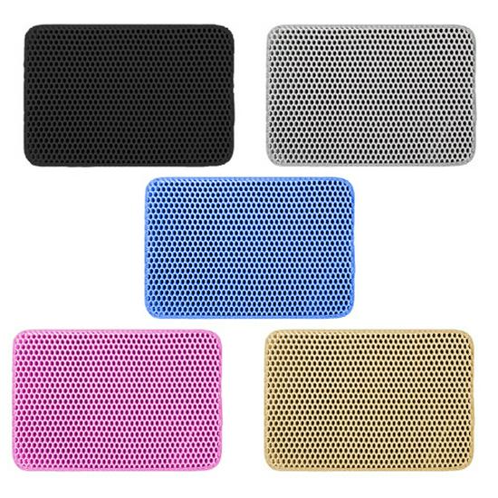 Super Large Double-Layer Cat Litter Mat: Anti-Tracking, Anti-Splatter, Sand Control 30x30 cm розовый