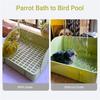 ABJI-Automatic Bird Bath With Pump, Parrot Shower Bath Bathtub For Conures Finches, Lovebirds Water