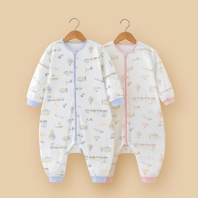 Bamboo Fiber Baby Sleeping Bag with Legs – Full Zip, Anti-Kick, Anti-Startle Pajamas for Spring/Autumn