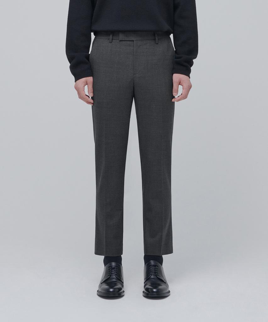 MUSINSA STANDARD Wool Tapered Hidden Banding Crop Slacks [Medium Gray]