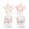 Cat Ears Hollow Cups Open Crotch One-piece Suit Erotic Lingerie Sexy Pure Love Temptation Date Night Erotic Suit