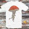 Magic Mushroom Cat Hat Parody T Shirt B1308 Vintage Washed Graphic Soft Casual Designer Clothes Stylish Versatile Streetwear
