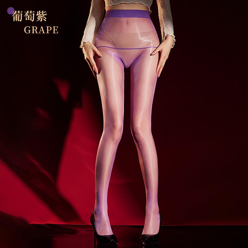 640 Needle Large Size Aurora Stockings Transparent Waist Seamless Unisex Sexy Shiny Ultra-thin Open Crotch Pantyhose