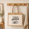 Sac Cabas Jute avec Poche J’peux pas je suis Apiculteur J'peux pas minimaliste | Toile de Jute et Coton 21 L Fond Plat Anses 65 cm