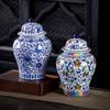 Kreativní malovaný květinový keramický čajový konvice Ornament Antický modrobílý porcelán Obecná nádoba Umělecky malovaný květinový dekorativní