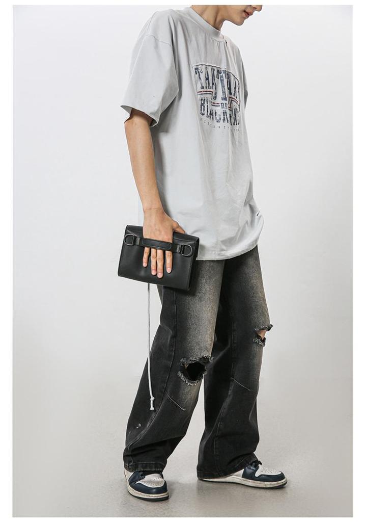 Unisex Korean Style Trendy Square Crossbody Bag Neutral Shoulder & Phone Envelope Bag